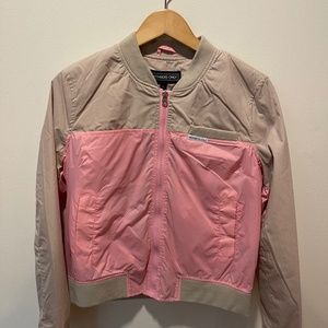Members Only jacket, tan & pink, Size Large (10)
